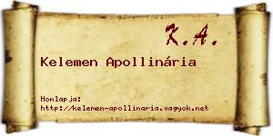Kelemen Apollinária névjegykártya